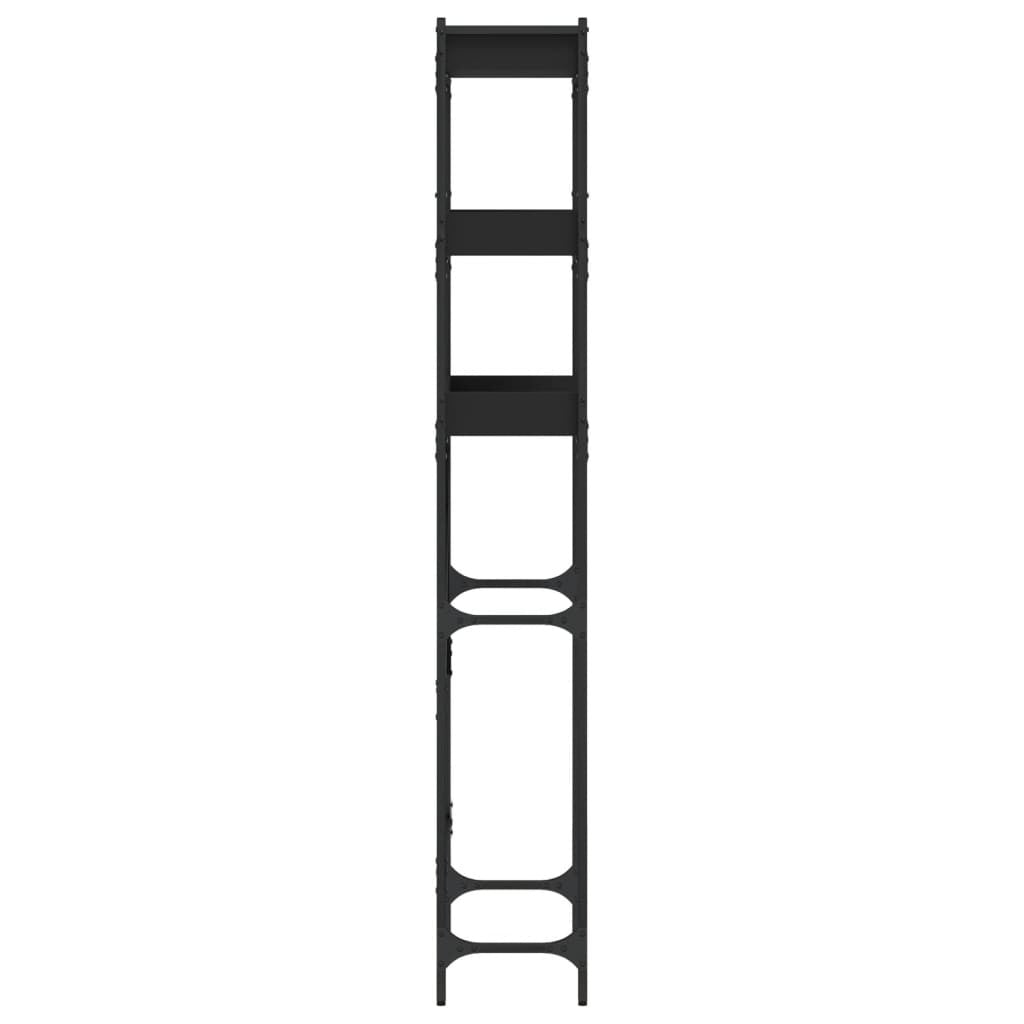 Pesukonehyllykkö musta 67x25x163 cm tekninen puu