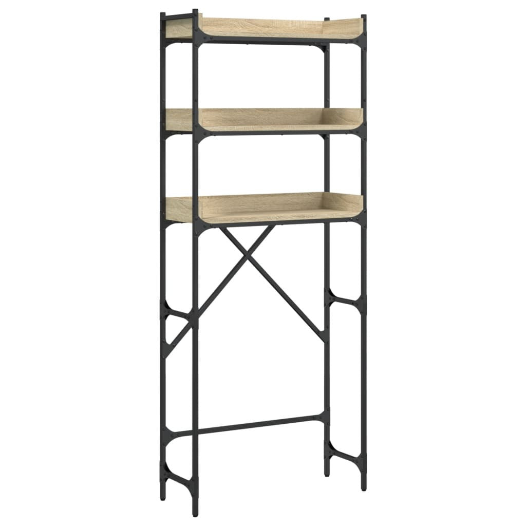 Tvättmaskinshylla Sonoma ek 67x25x163 cm tekniskt trä