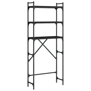 Pesukonehyllykkö musta 67x25x163 cm tekninen puu