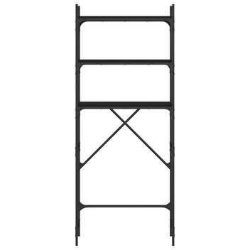 Pesukonehyllykkö musta 67x25x163 cm tekninen puu