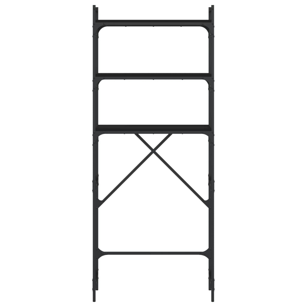 Pesukonehyllykkö musta 67x25x163 cm tekninen puu