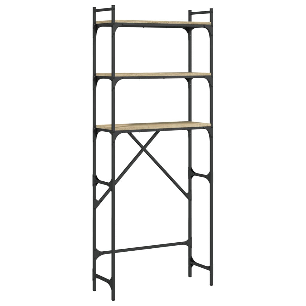 Tvättmaskinshylla Sonoma ek 67x25x163 cm tekniskt trä