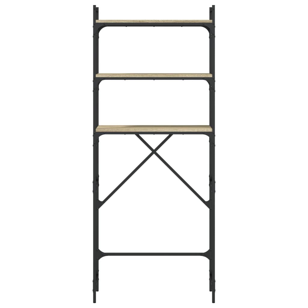 Tvättmaskinshylla Sonoma ek 67x25x163 cm tekniskt trä
