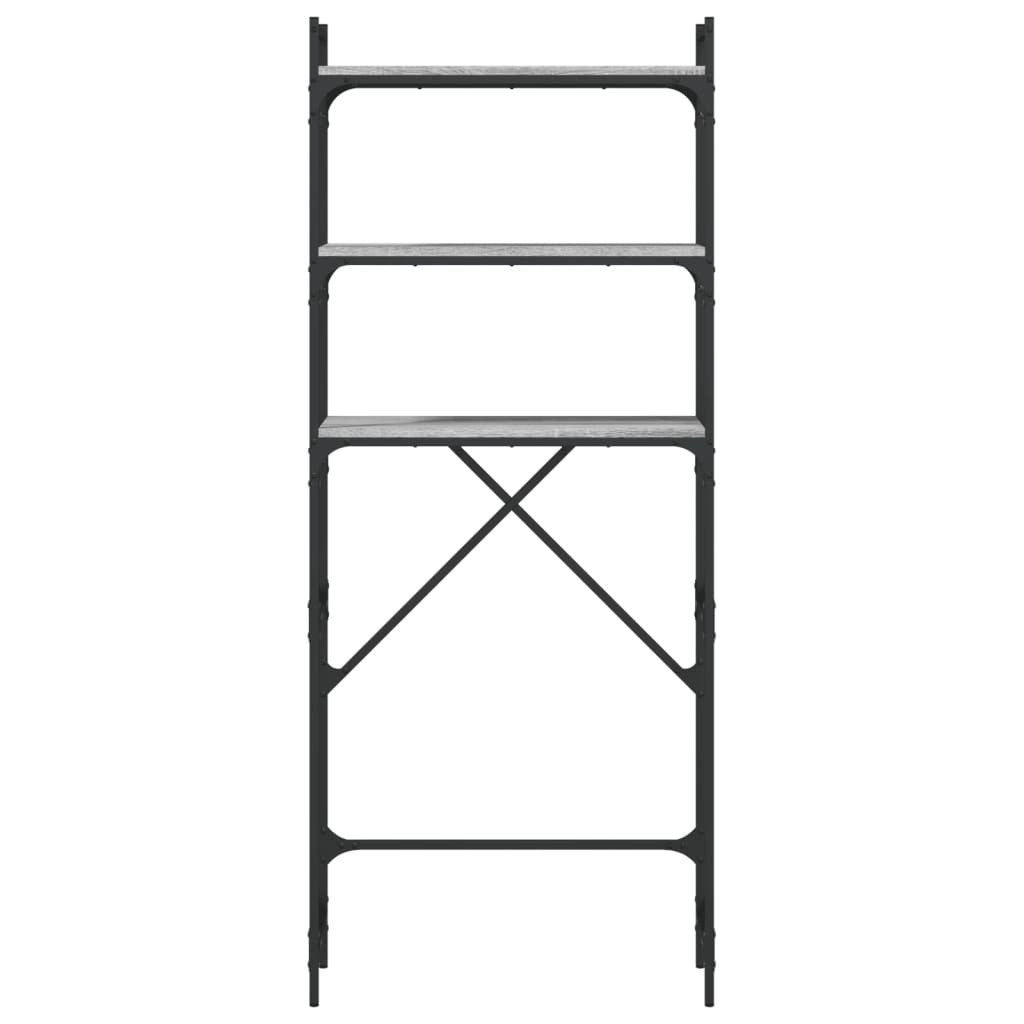 Pesukonehyllykkö harmaa Sonoma 67x25x163 cm tekninen puu