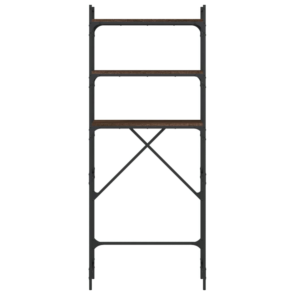 Pesukonehyllykkö ruskea tammi 67x25x163 cm tekninen puu