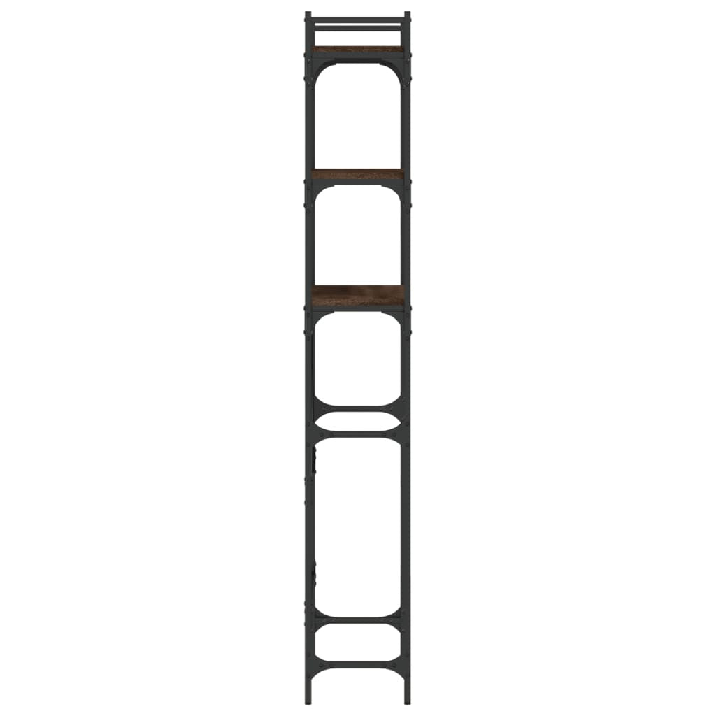 Pesukonehyllykkö ruskea tammi 67x25x163 cm tekninen puu