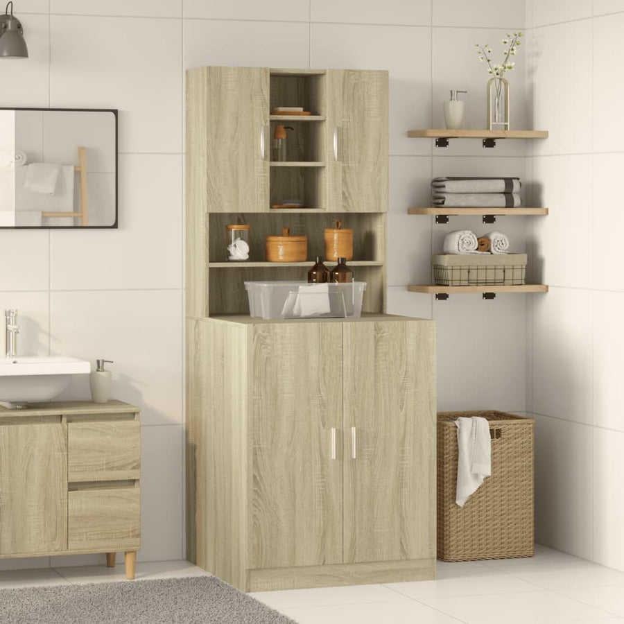 Tvättmaskinskåp Sonoma ek 70,5x24x90 cm
