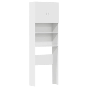 Tvättmaskinskåp Vitt 64x24x190 cm Konstruerat trä