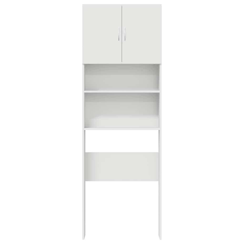Tvättmaskinskåp Vitt 64x24x190 cm Konstruerat trä