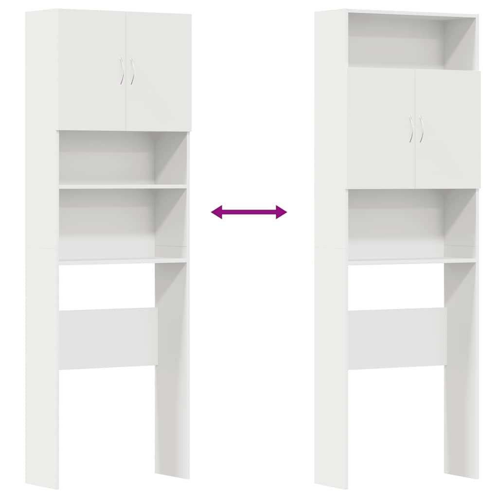 Pyykinpesukonekaappi Valkoinen 64x24x190 cm Engineered Wood