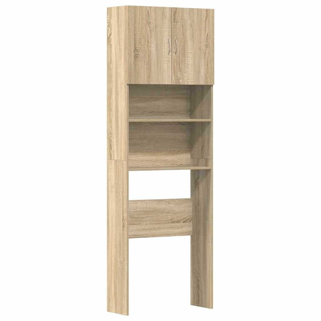 Tvättmaskinskåp Sonoma ek 64x24x190 cm spånskiva