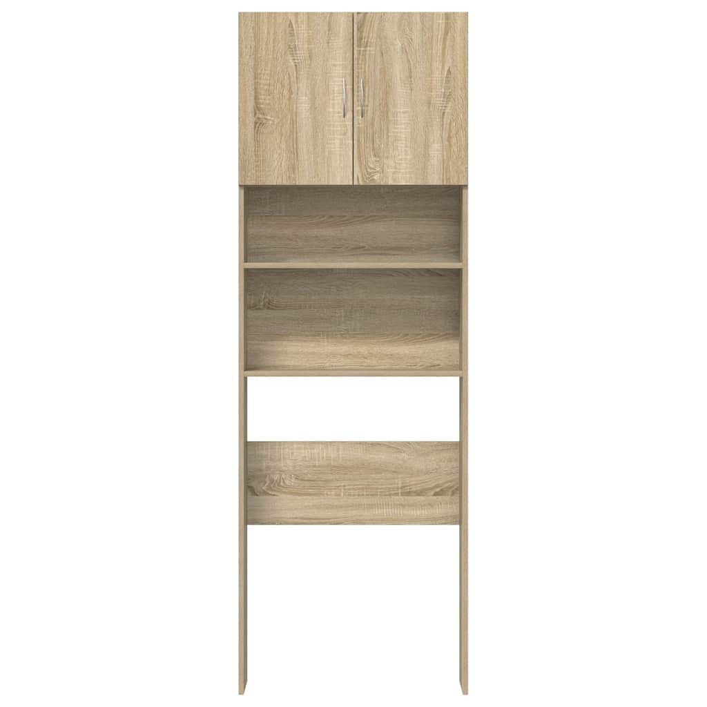 Tvättmaskinskåp Sonoma ek 64x24x190 cm spånskiva