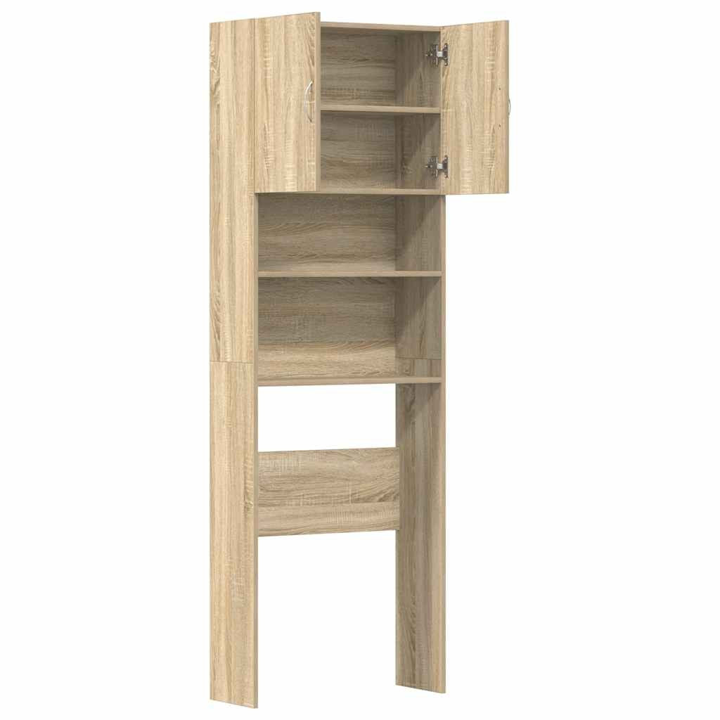 Tvättmaskinskåp Sonoma ek 64x24x190 cm spånskiva