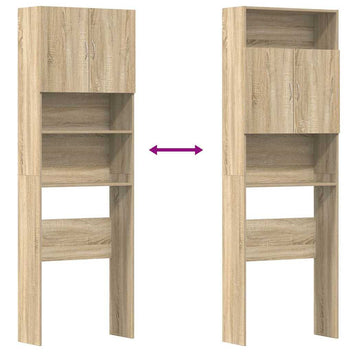 Tvättmaskinskåp Sonoma ek 64x24x190 cm spånskiva