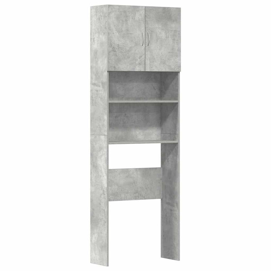 Tvättmaskin Skåp Betonggrå 64x24x190 cm Designat trä