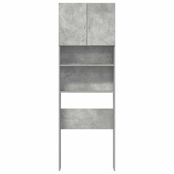 Tvättmaskin Skåp Betonggrå 64x24x190 cm Designat trä