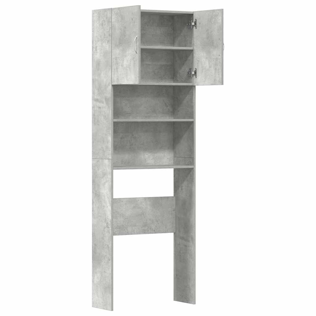 Tvättmaskin Skåp Betonggrå 64x24x190 cm Designat trä