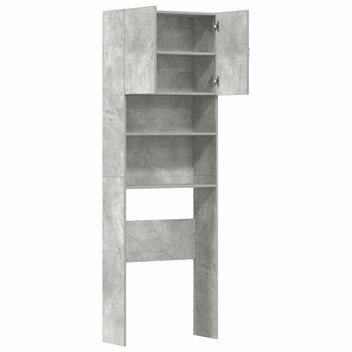 Tvättmaskin Skåp Betonggrå 64x24x190 cm Designat trä