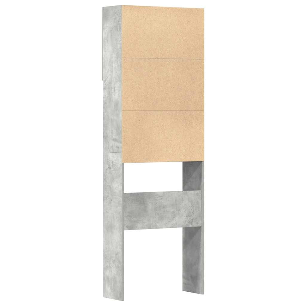Tvättmaskin Skåp Betonggrå 64x24x190 cm Designat trä
