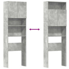 Pesukone Kaappi Betonin Harmaa 64x24x190 cm Suunniteltu puu