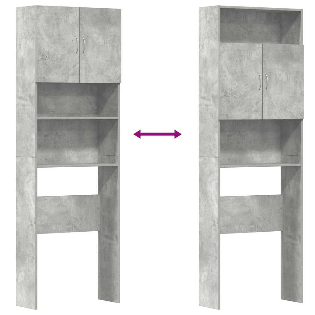 Tvättmaskin Skåp Betonggrå 64x24x190 cm Designat trä