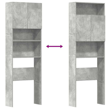Tvättmaskin Skåp Betonggrå 64x24x190 cm Designat trä