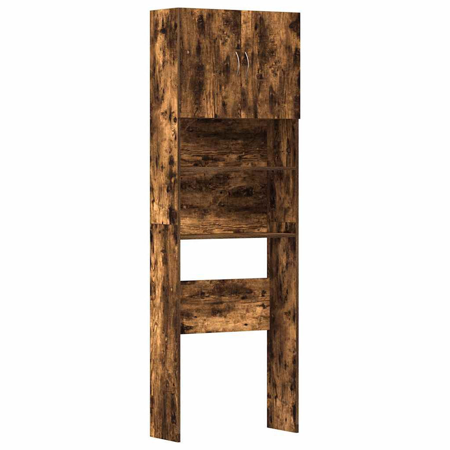 Tvättmaskinskåp, rökt ek, 64x24x190 cm, teknisk trä