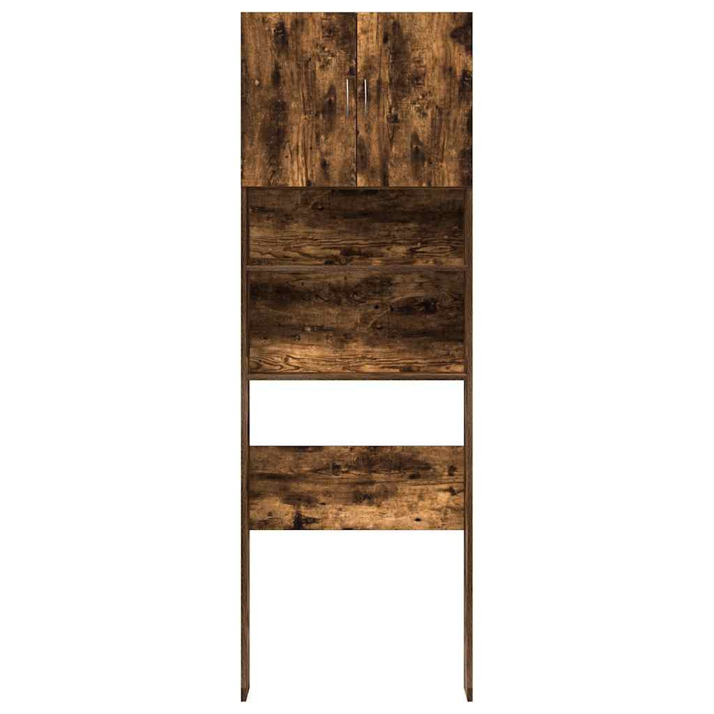 Tvättmaskinskåp, rökt ek, 64x24x190 cm, teknisk trä