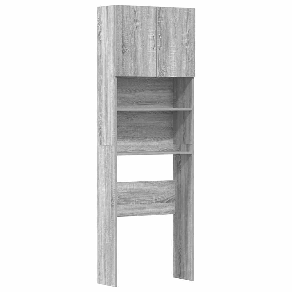 Pyykinpesukonekaappi Harmaa Sonoma 64x24x190 cm tekninen puu