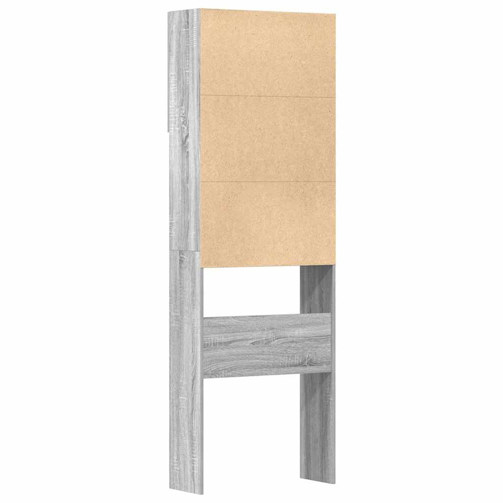 Pyykinpesukonekaappi Harmaa Sonoma 64x24x190 cm tekninen puu