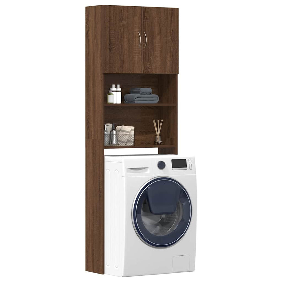 pesukonekaappi ruskea tammi 64x24x190 cm tekninen puu