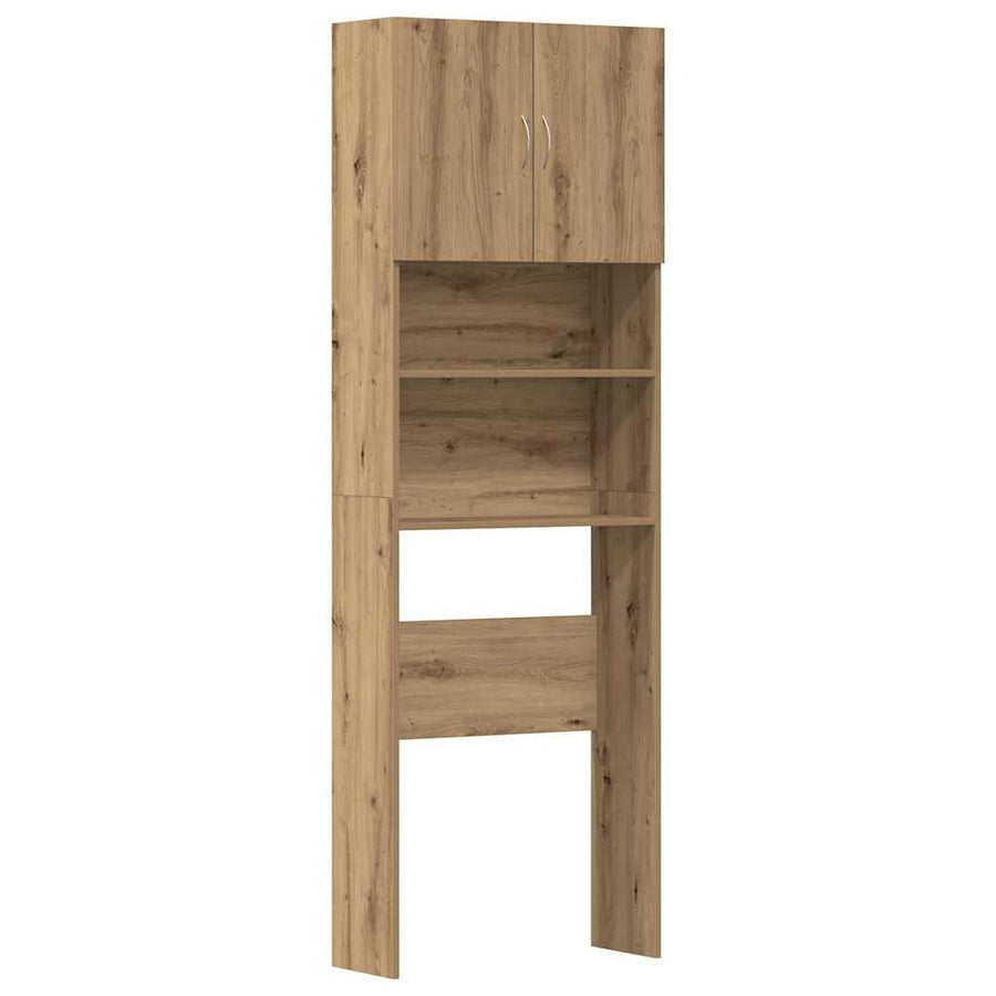 Tvättmaskinsskåp Handgjord ek 64x24x190 cm spånskiva