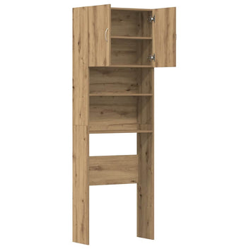 Tvättmaskinsskåp Handgjord ek 64x24x190 cm spånskiva