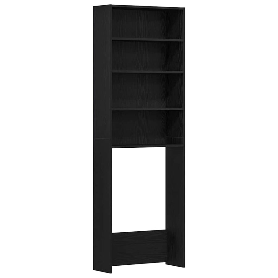 Tvättmaskinstorn Svart ek. 64 x 24 x 190 cm