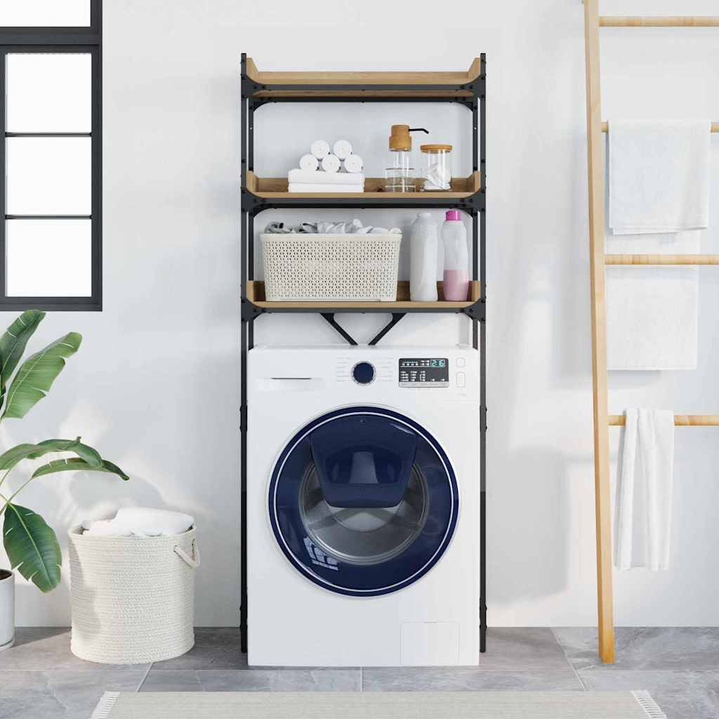 Pesukoneen hylly hyllyllä 67 x 25 x 163 cm Tekninen puu