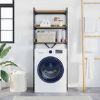 Pesukoneen hylly hyllyllä 67 x 25 x 163 cm Tekninen puu