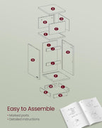 VASAGLE 2 kpl kapea yöpöytä 2 laatikolla – tilaa säästävä ja tyylikäs sivupöytä pieniin tiloihin 30x25x65 cm (2 kpl)