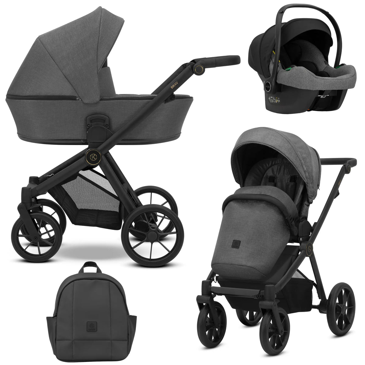 Kunert Brav 3-in-1 yhdistelmävaunut Cosmo-turvakaukalolla, useita värejä