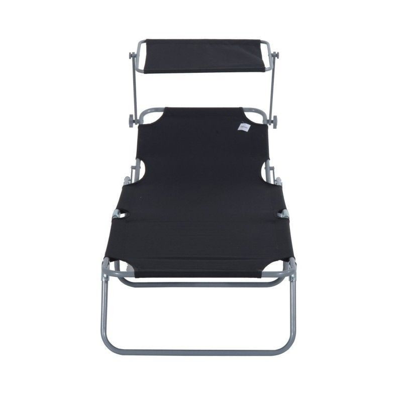 aurinkotuoli suojalla (musta)