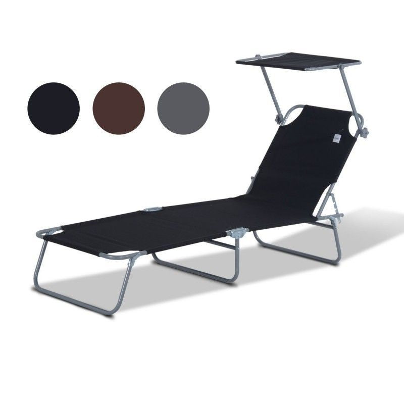 aurinkotuoli suojalla (musta)