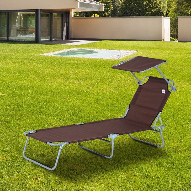 aurinkotuoli suojalla (ruskea)