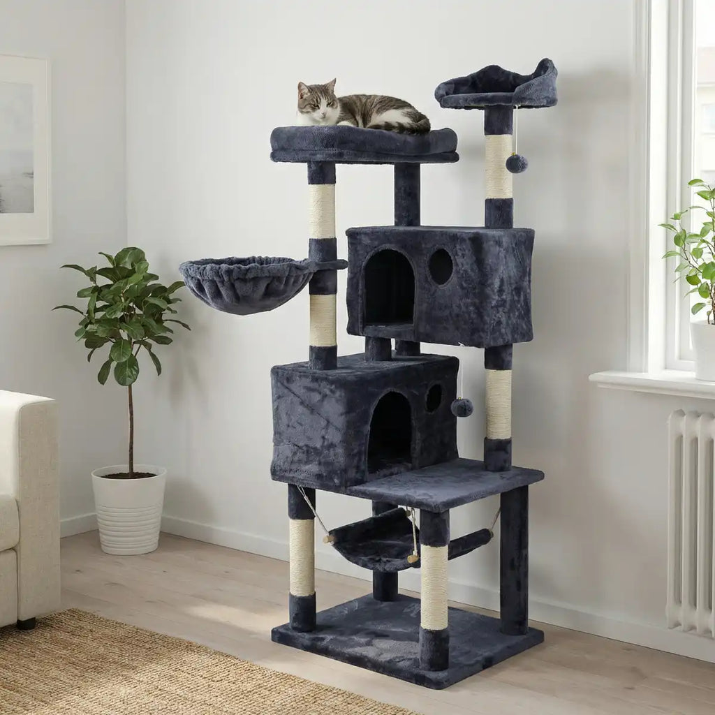 Pohjolan Lemmikkitarvike Kissan raapimispuu 163cm Harmaa