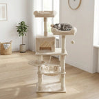 Kissan kiipeily-/raapimispuu 143 cm, beige