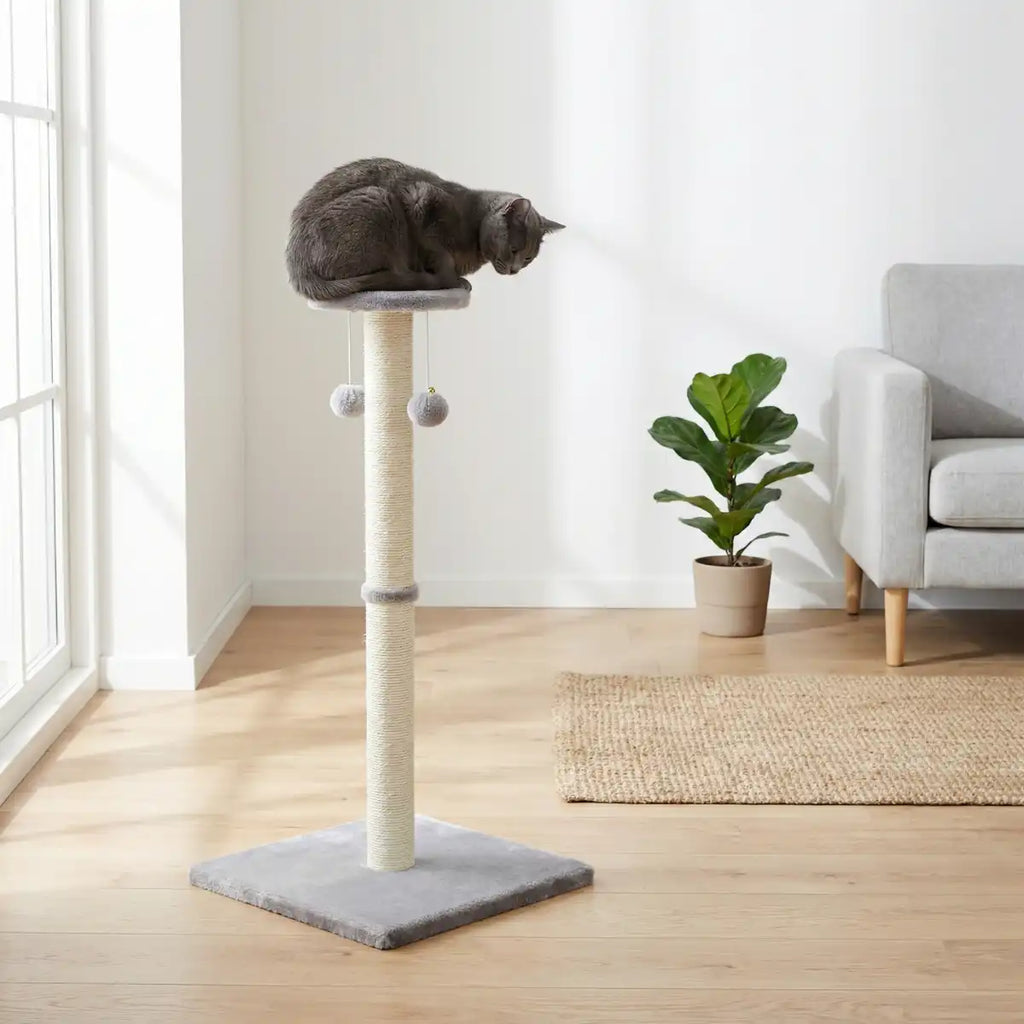 Pohjolan Lemmikkitarvike Kissan kiipeily-/raapimispuu 81 cm, Vaalean harmaa