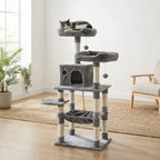 Pohjolan Lemmikkitarvike Kissan kiipeily-/raapimispuu 143 cm, vaalean harmaa