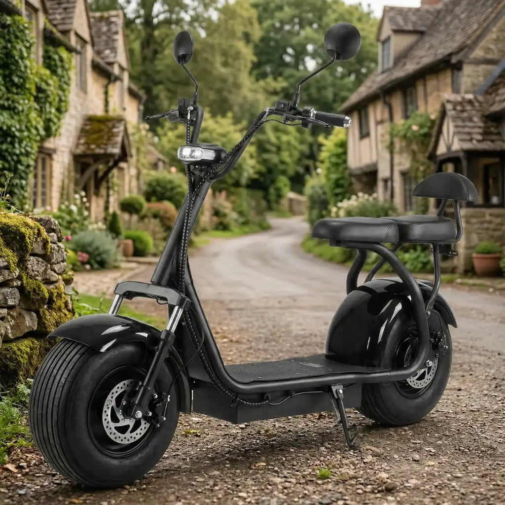 Arktis Motors elscooter Turbo 2000W, 25 km/h, 20AH kraftfullt batteri, svart