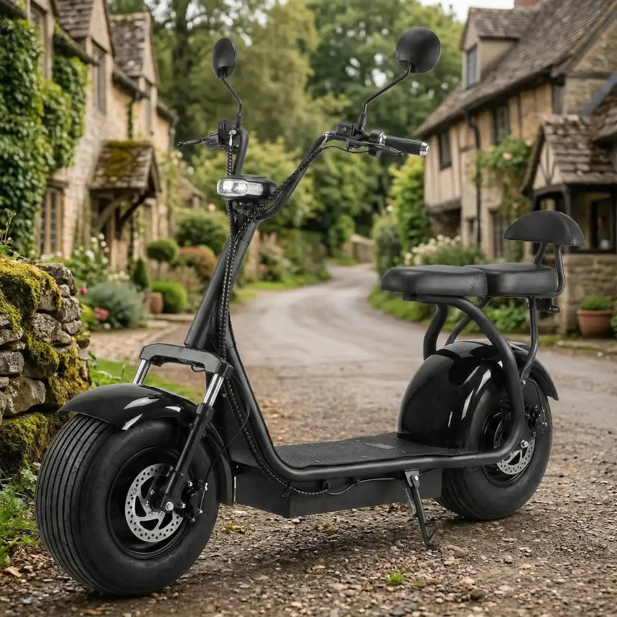 Arktis Motors elscooter Turbo 2000W, 25 km/h, 20AH kraftfullt batteri, svart