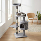 Pohjolan Lemmikkitarvike Kissan raapimis-/kiipeilypuu 112 cm, vaalean harmaa