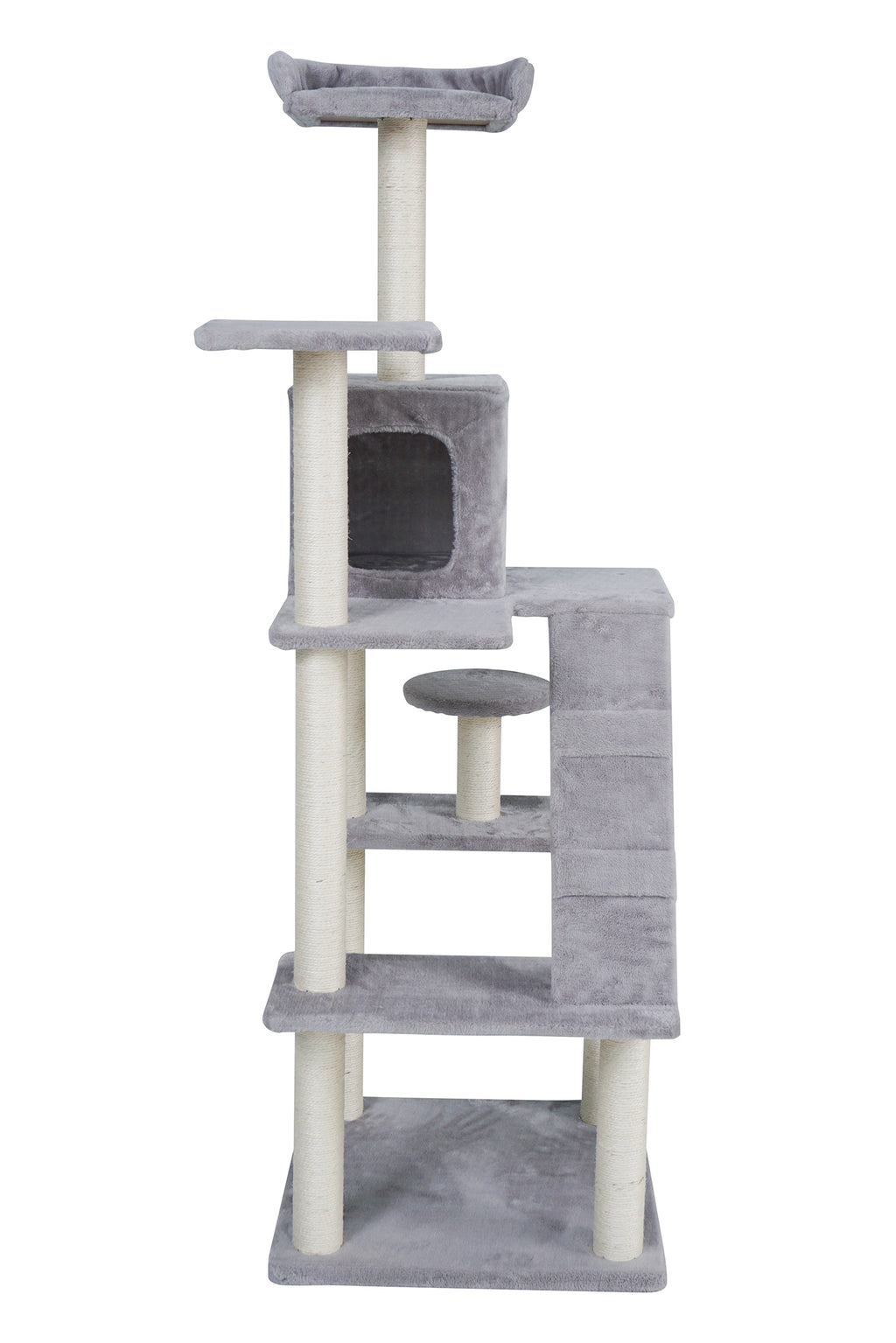 Pohjolan Lemmikkitarvike Kissan raapimis-/kiipeilypuu 170cm, vaalean harmaa