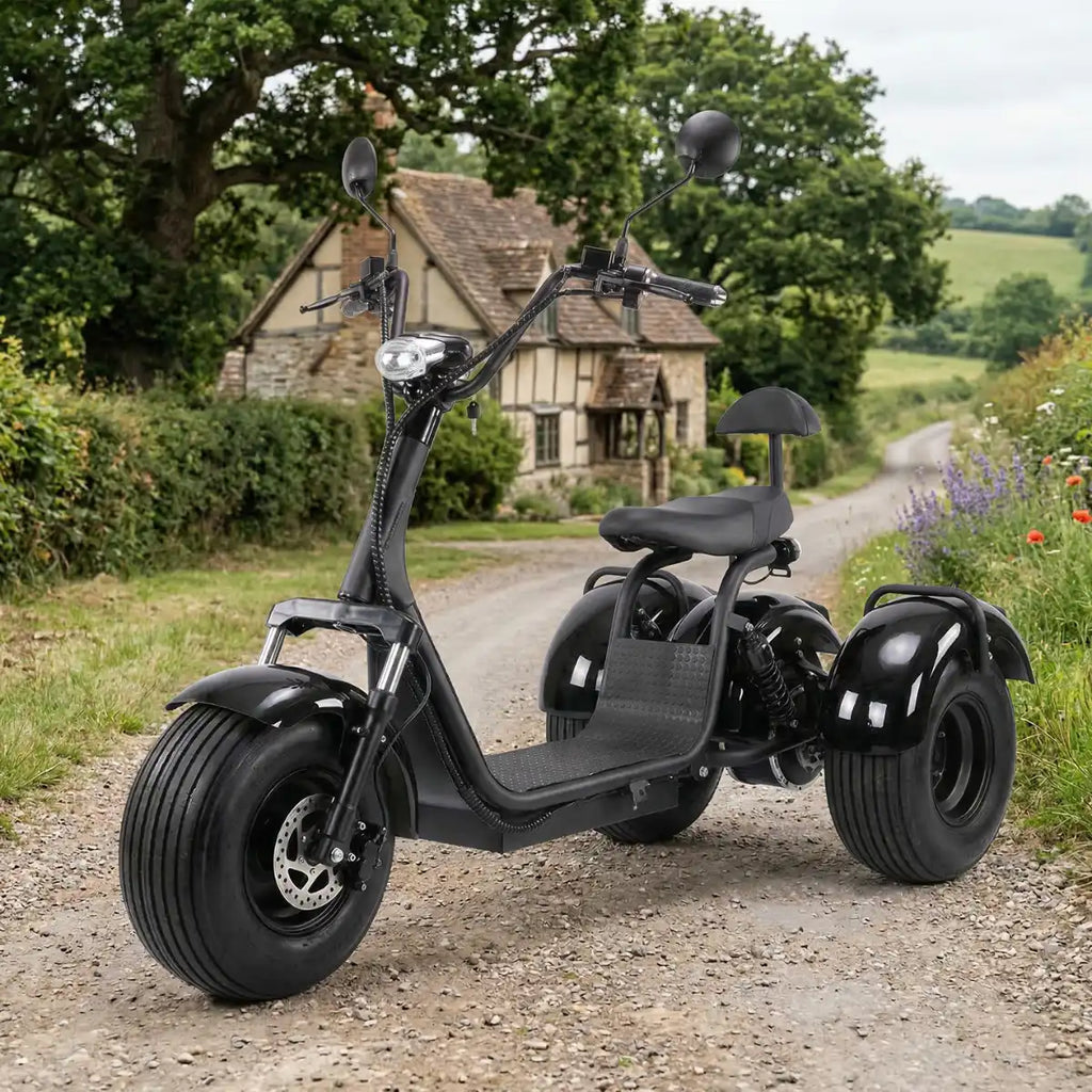 Kolmirenkainen sähköskootteri 1000W – 60V 20Ah, jopa 60 km, 2-paikkainen